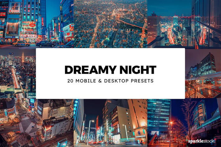 20 Dreamy Night Lightroom Presets & LUTs
