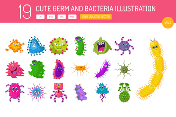 Cute Germ and Bacteria Characters Vol.3