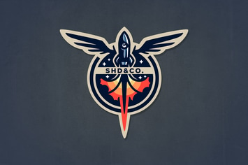 Retro Rocket Badge Logo