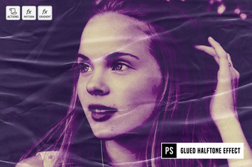 Glued Halftone Effect