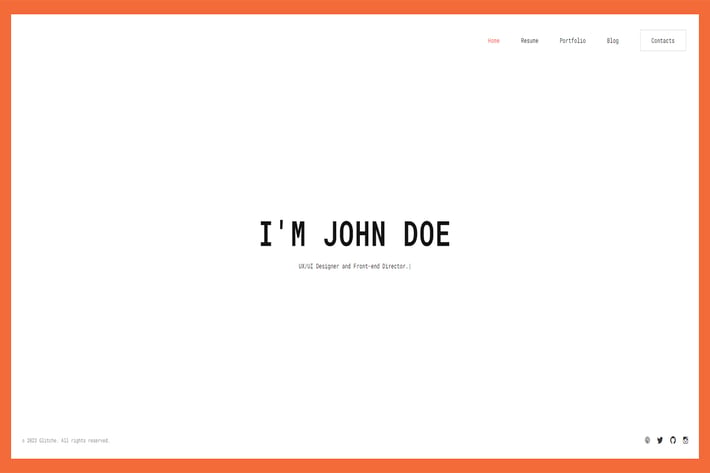 Glitche - Tailwind CSS Personal Portfolio Template