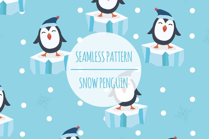 Snow Penguin – Seamless Pattern