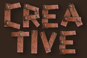 Wooden Planks - 3D Color SVG Font