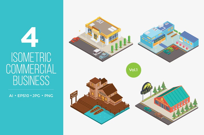 Isometric Commercial Business Vector 1