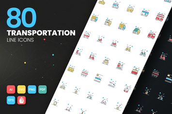 80 Transportation Modern Icons