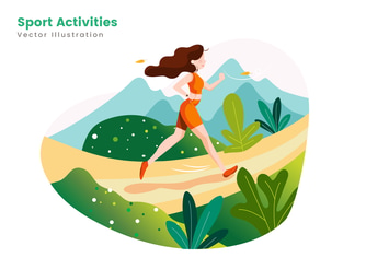 Sport Activities Flat Illustrations 