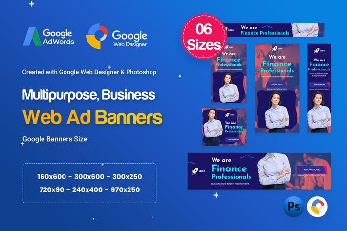 Multi-Purpose Banners HTML5 D70 - GWD & PSD