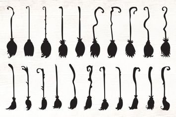 Broomsticks - Halloween Witch Broomstick Cliparts