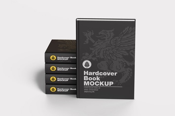 Hardcover Book Cover Set Mockup
