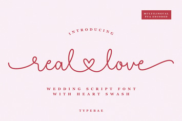 Real Love - Wedding Script Font with Swash