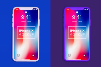 Minimal iPhone X Mockup Clay Front