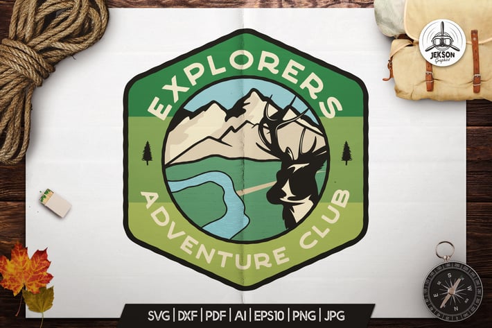 Explore Badge / Camp Logo / Vintage Travel Patch