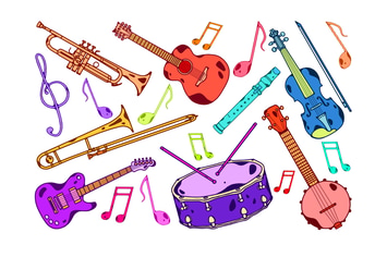 Colorful Instruments Clipart