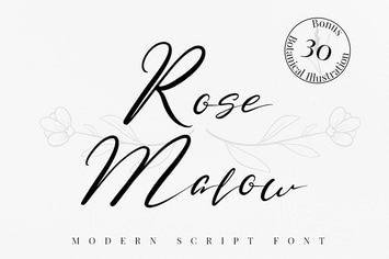 Rose Malow - Modern Script Font