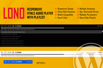 Lono - Responsive HTML5 Audio Player With Playlist