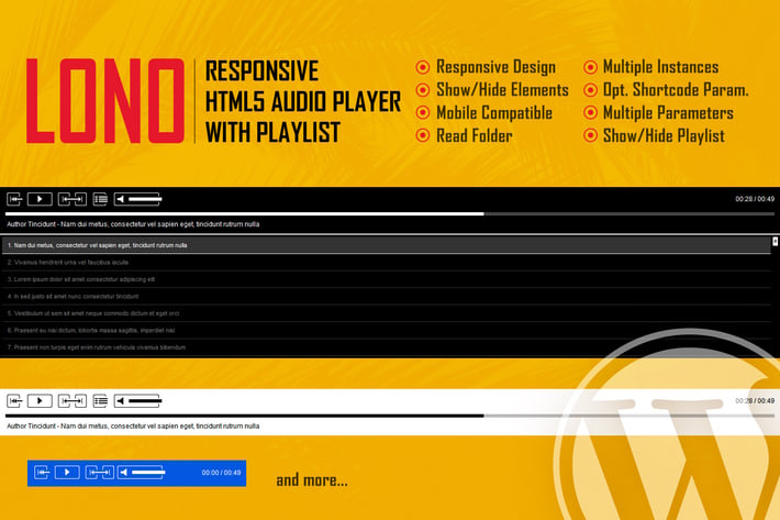 Lono - Responsive HTML5 Audio Player With Playlist