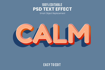 CALM - 3D Text Effect PSD