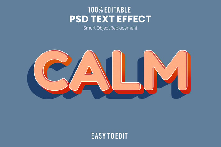 CALM - 3D Text Effect PSD