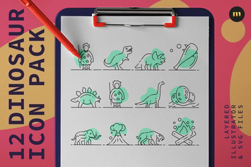 12 Dinosaur icons
