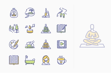 Relaxation Techniques Icons - Outline Series