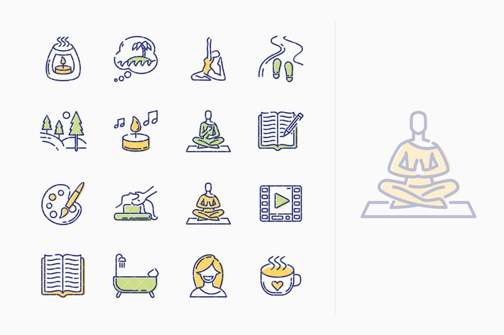 Relaxation Techniques Icons - Outline Series