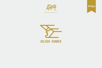 Golden Runner Logo Template