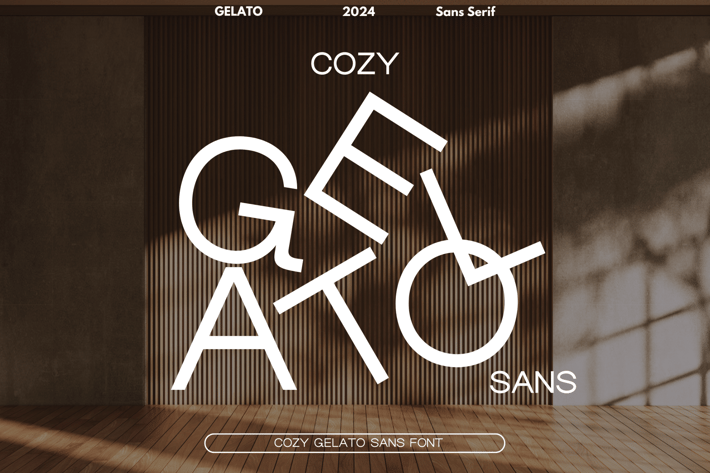 Cozy Gelato Sans | 5 weight Modern Geometric Font 