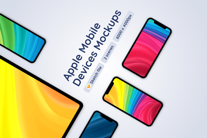 Apple iPad Pro and iPhone 11 Pro 2 Sketch Mockups