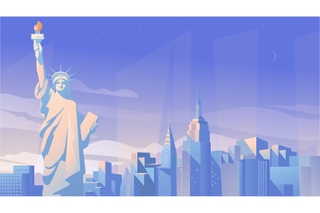 New York City Panorama - Illustration Background