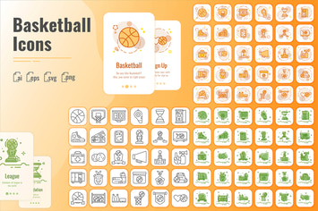 30 Outline Iconset Basketball with 3 styles