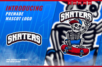 Skull Skater - Mascot Esport Logo Template