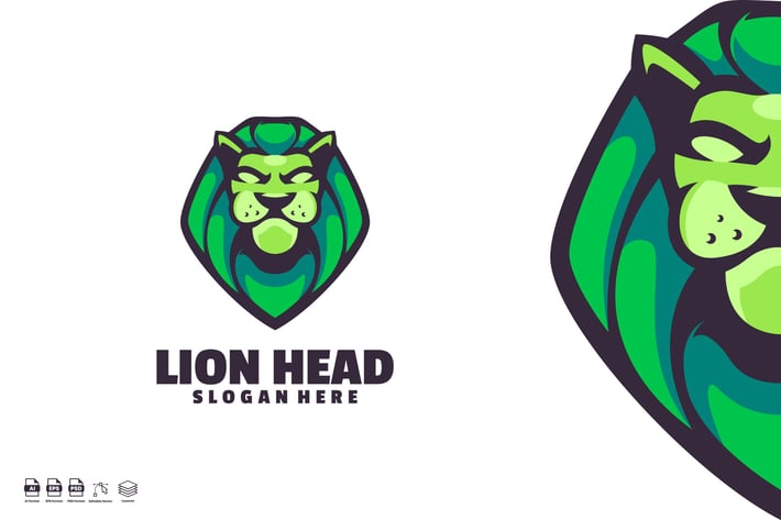 Lion Head Logo template