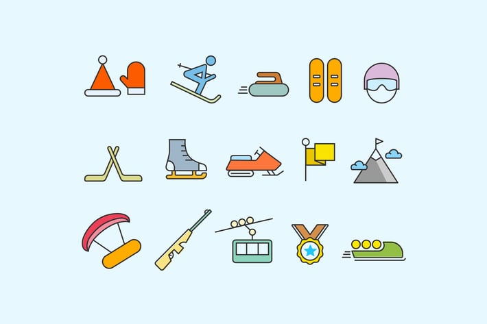 15 Winter Sport Icons