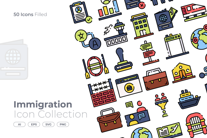Immigration Filled Icon