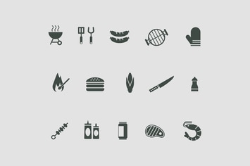 15 Grill and BBQ Icons