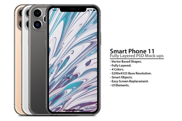 iPhone 11 Layered PSD Face and Back Mock-ups