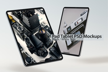 iPad White & Black Tablet PSD Mock-ups