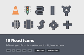 15 Road Icons