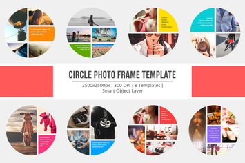 Circle Layout Photo Frame Templates