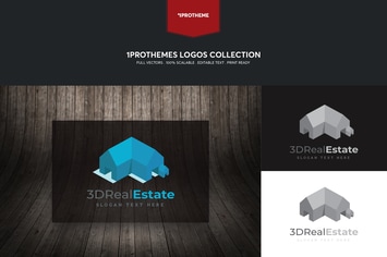 3D Real Estate Logo Template