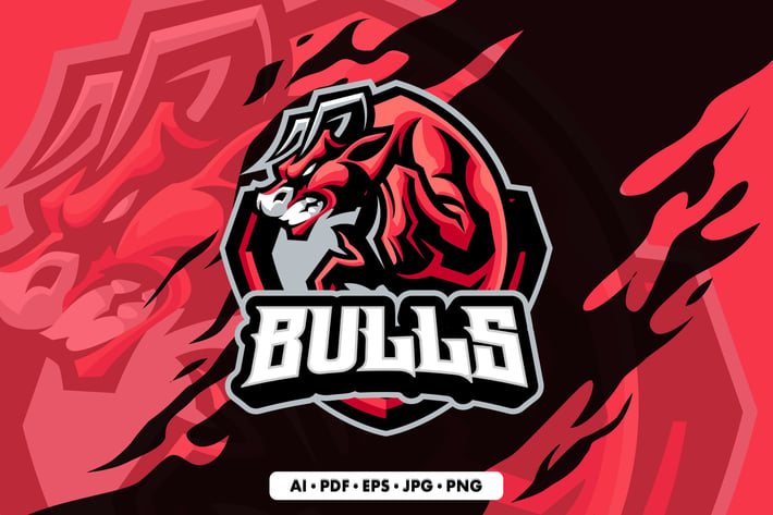 Raging Bulls Mascot Logo Template