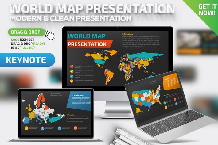 World Map Keynote Presentation Template