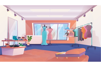Clothing Store Interior - Illustration Background