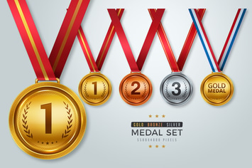 Medal Set, Gold, Silver and Bronze Medal