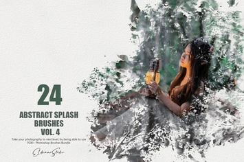 24 Abstract Splash Brushes - Vol. 4