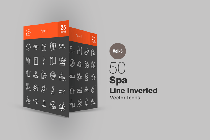 50 Spa Line Inverted Icons