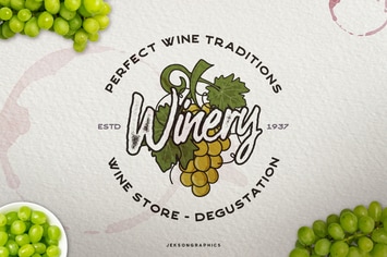 Winery Vintage Logo / Retro Wine Badge