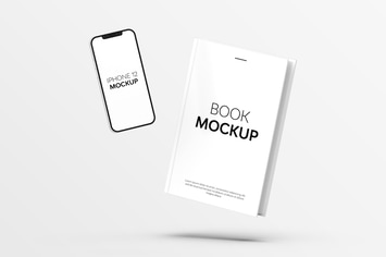 Book & iPhone 12 Mockup