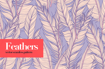 Feathers Vector Seamless Patterns