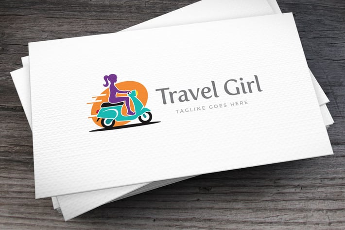 Travel Girl Logo Template